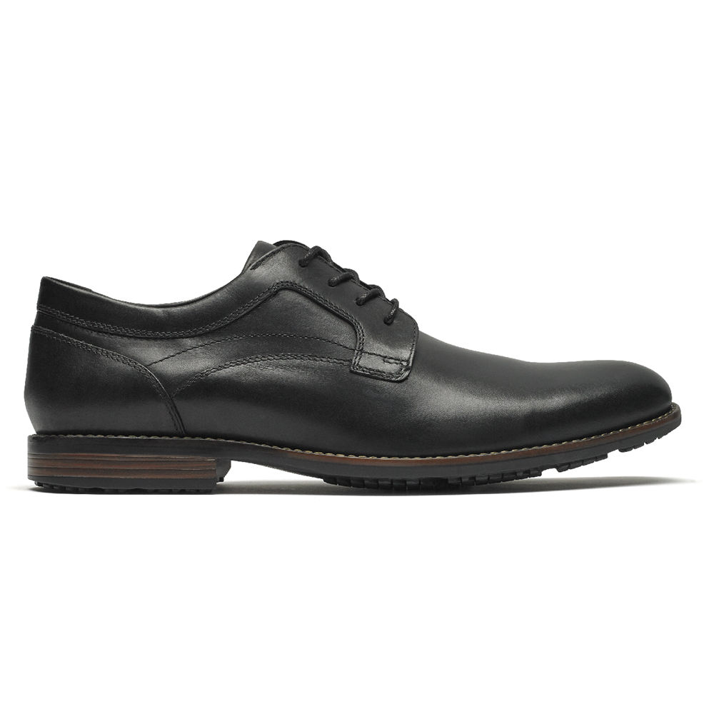 Rockport Singapore Mens Oxfords - Dustyn Plain Toe Black - QM8451027